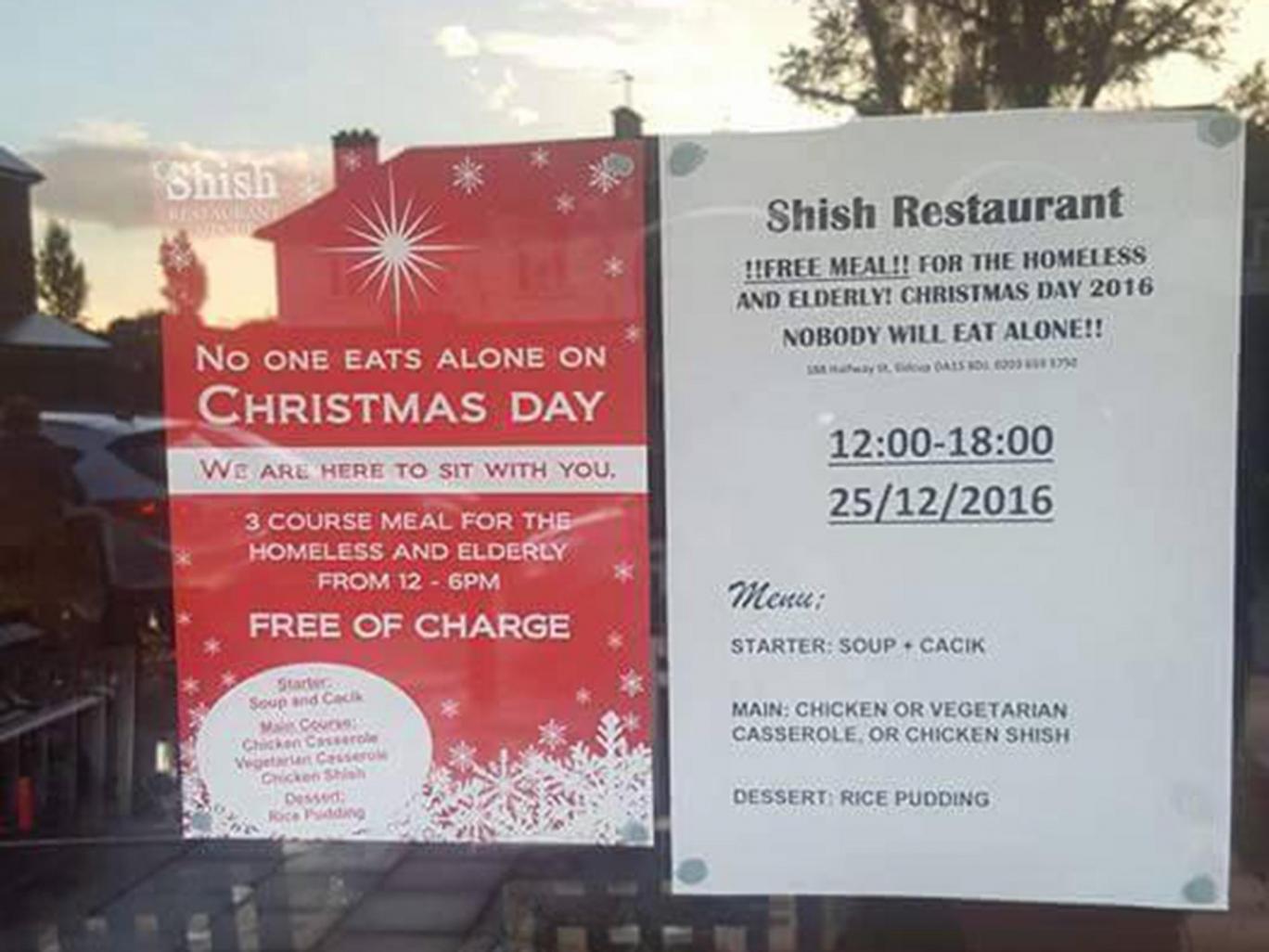 Muslim-owned restaurant in London offers the homeless free meals on Christmas Day
