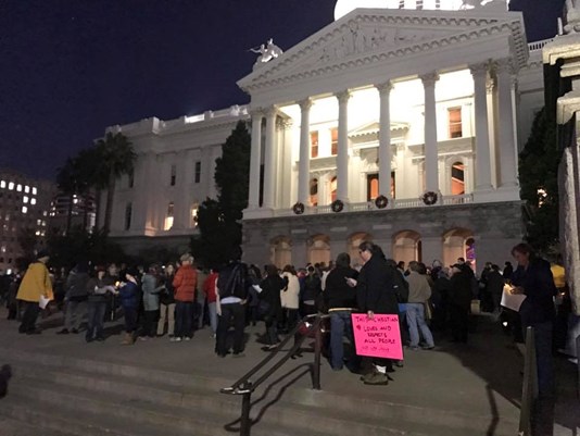 Hundreds attend Anti-Islamophobia vigil at State Capitol, California 