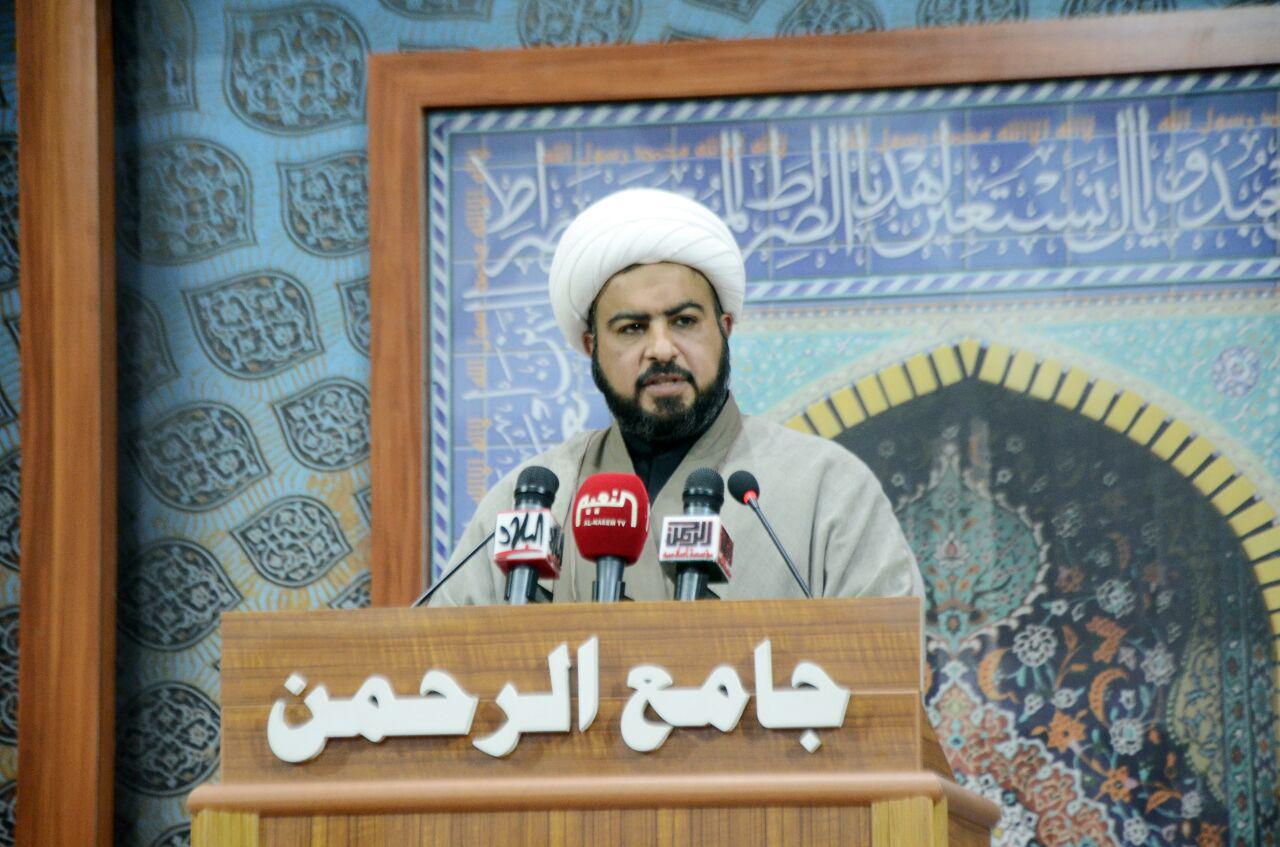 خطيب جمعة بغداد يحذر بأن الوطن والجيش لا يحتملا ان يكونا حقلاً للتجارب