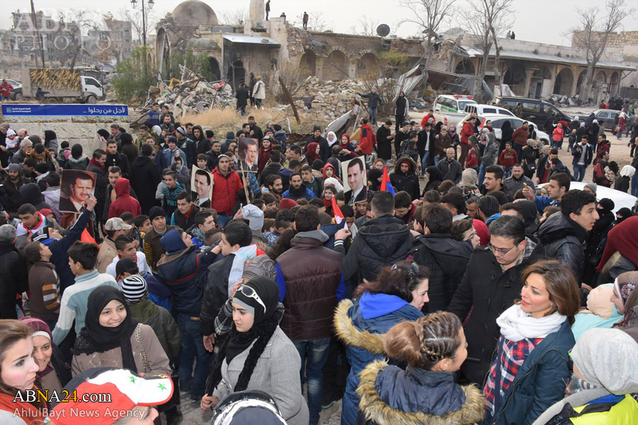 تقرير مصور/ احتفال سوريين بتحرير حلب من الارهابيين