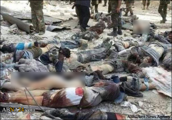 العثور على 21 جثمانا لشهداء مدنيين أعدمتهم التنظيمات الإرهابية في أحياء حلب الشرقية قبيل إخراجها من المدينة