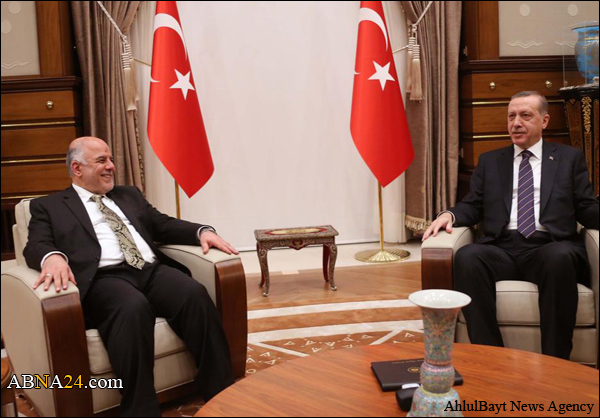 العبادي وإردوغان يؤكدان على تعزيز الحوار المباشر بين العراق وتركيا
