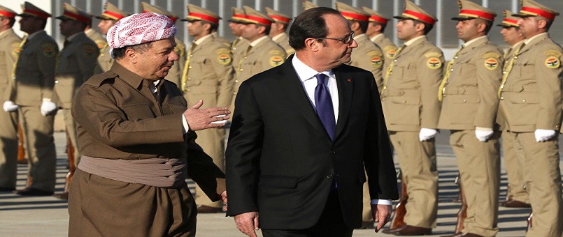 Erbil'e giden Hollande, cephe hattında