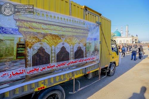 وصول الشباك الجديد لمرقد الصحابي الجليل ميثم التمار(رض) لمدينة الكوفة