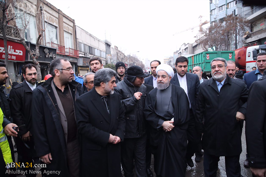 Presiden Iran Kunjungi Reruntuhan Gedung Plasco di Tehran