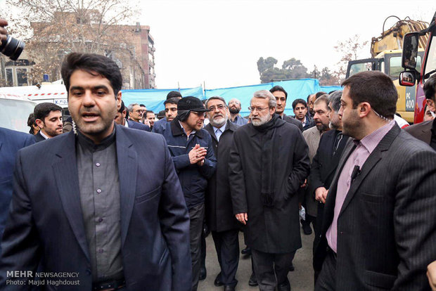 ایرانی اسپیکر نے منہدم شدہ پلاسکو عمارت کا دورہ کیا