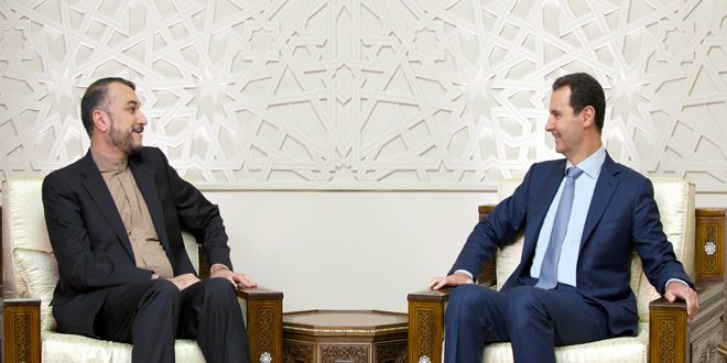 Le président al-Assad et Abdullahian affirment l’appui de la Syrie et de l’Iran à l’accord sur la cessation des hostilités