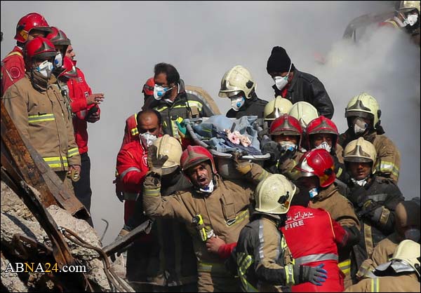 رفع أنقاض برج بلاسكو بعد انتشال آخر جثة رجال الإطفاء الشهداء