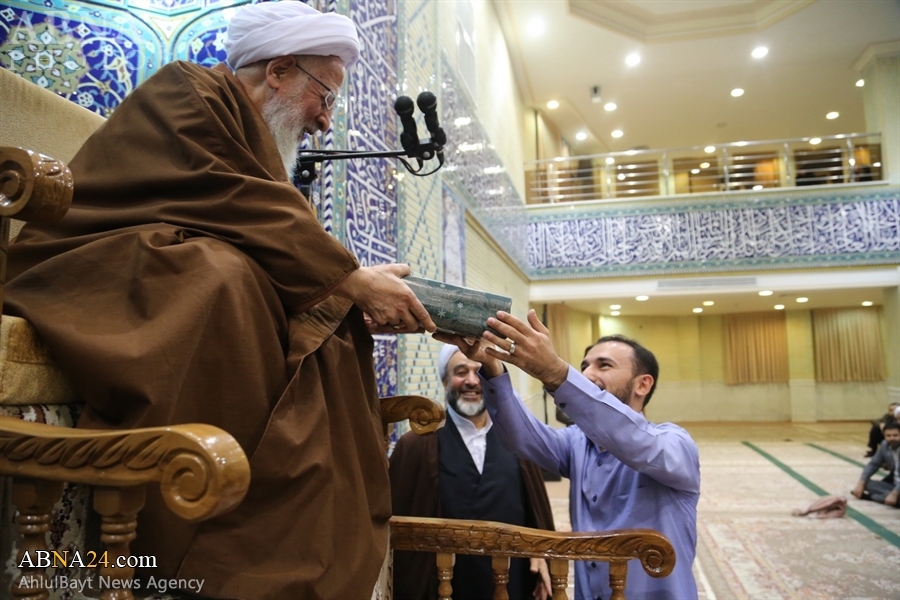 تقرير مصور/ آية الله "جوادي آملي" يستقبل جمعا من مدينة آمل