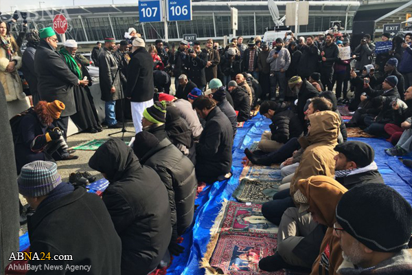 Muslims hold Friday Prayers at JFK airport / Photos