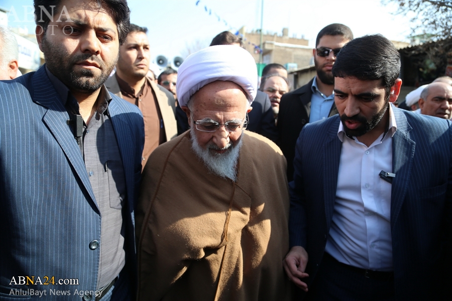 تصویری رپورٹ: قم میں انقلاب اسلامی کی سالگرہ پر نکالی گئیں ریلیوں میں مراجع تقلید کی شرکت