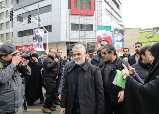 تہران کی عظیم الشان ریلی میں جنرل سلیمانی کی شرکت + تصویر