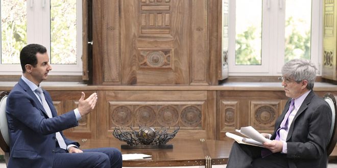 Le président al-Assad à Yahoo News : La priorité doit être accordée à la lutte antiterroriste