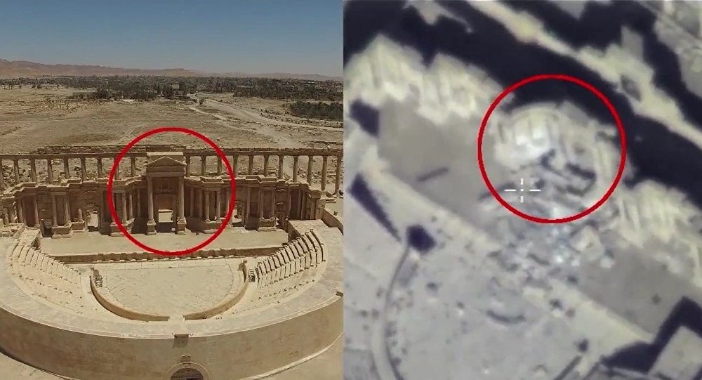 Russia releases drone footage showing fresh Palmyra destruction by ISIS