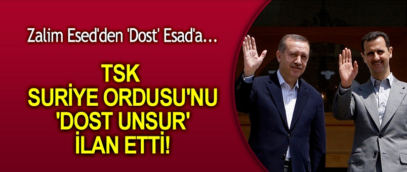 TSK, Beşar Esad'a 'dost unsur' dedi!