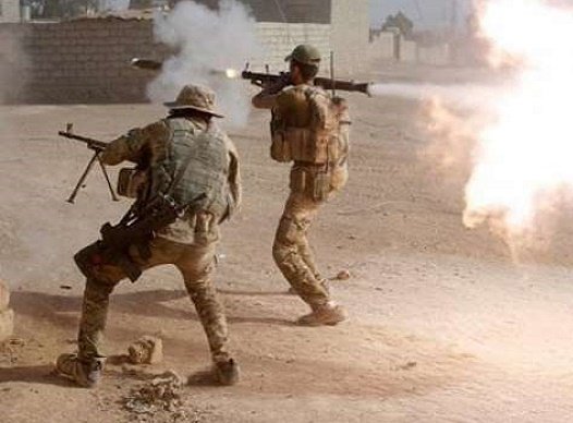 الحشد الشعبي يدمر مضافات لداعش في قرية الموالي غرب الجانب الايمن للموصل