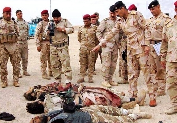 الحشد الشعبي يقتل 4 عناصر من داعش ويدمر عجلة مفخخة قرب سجن بادوش في ايمن الموصل