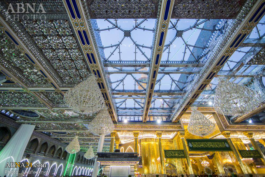 “Interior del  Santuario de Abul Fazel Abbas (P) Durante el Aniversario del Nacimiento de Sayyeda Fátima az-Zahra (P)”