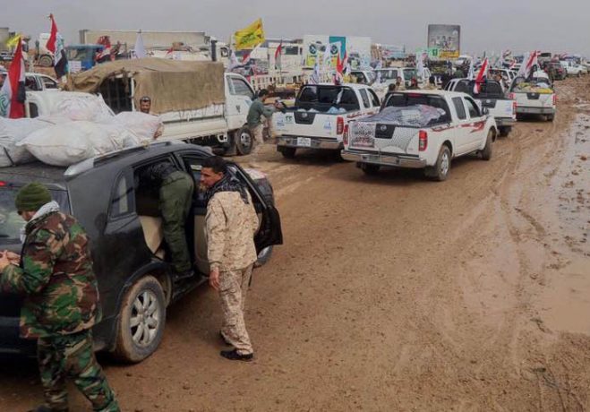 وصول اكثر من 1000 شاحنة تحمل مساعدات لنازحي الموصل ضمن حملة لأجلكم