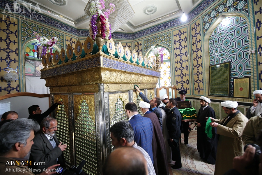 تقرير مصور/ مراسيم تنظيف مرقدي السيد "عبد الله" والسيد "جعفر" من أحفاد الامام موسى الكاظم (ع) 