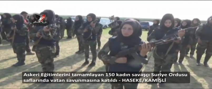 Kamişli kentinde askeri eğitimlerini tamamlayan 150 kadın savaşçı mezun oldu
