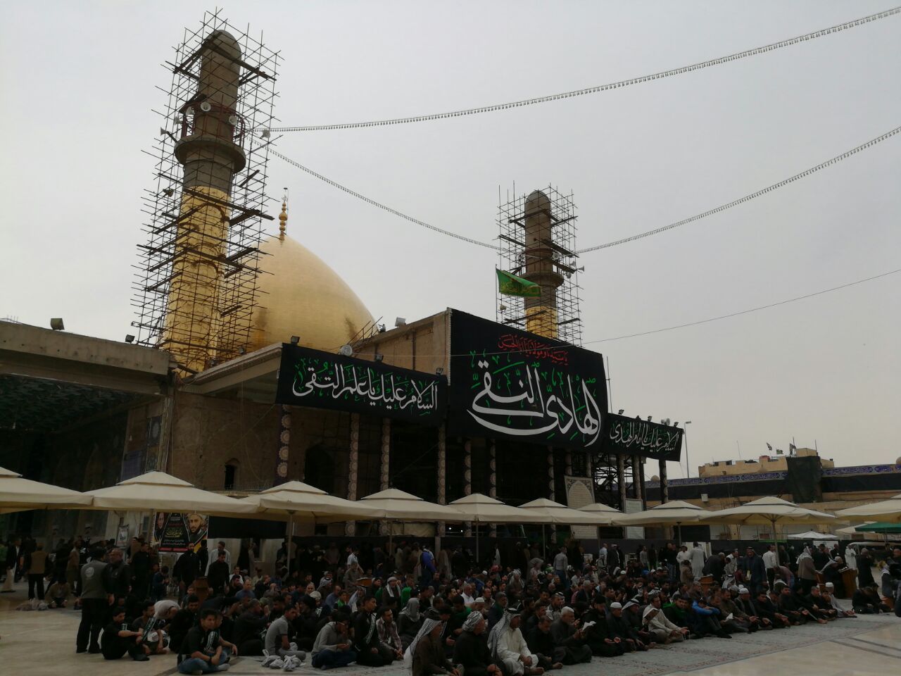 العتبة العلوية تقدم الخدمات الى زائري العتبة العسكرية في ذكرى شهادة الامام الهادي (ع)+(صور)