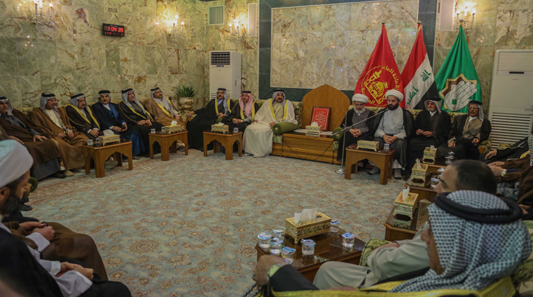 المرجعية الدينية تدعو العشائر العراقية الى الوقوف أمام من يحاول خلق فجوة بين السنة والشيعة+(صور)