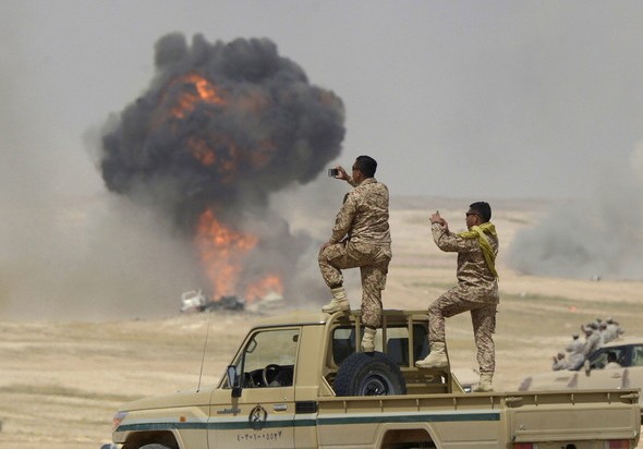 الحشد يفجر عجلة مفخخة استهدفت طرق الامداد جنوب غرب الموصل