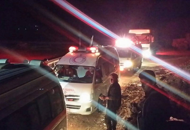 وصول 9 سيارات اسعاف من تركيا إلى حلب تقل جثامين شهداء كفريا والفوعة