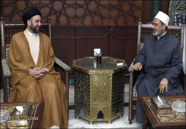 الحكيم لشيخ الأزهر: الحشد الشعبي قوة وطنية تقاتل بيد وتساعد النازحين بيد
