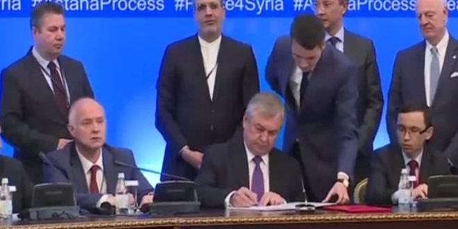 Iran, Russia &Turkey sign Russian memorandum on de-escalation zones