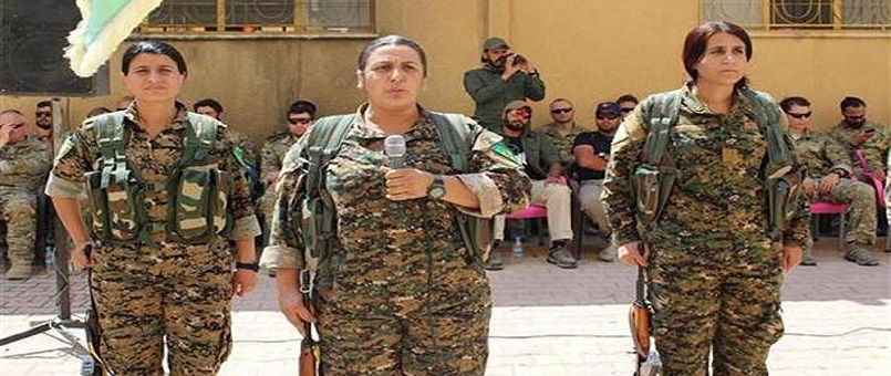 ABD askerleri, YPG'ye katılım töreninde görüntülendi