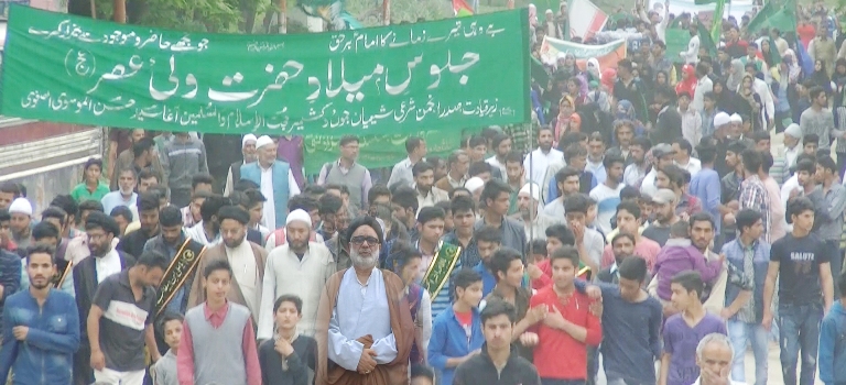  منجی عالم بشریت حضرت امام مہدیؑ کا یوم ولادت، بڈگام میں شاندار جلوس میلاد