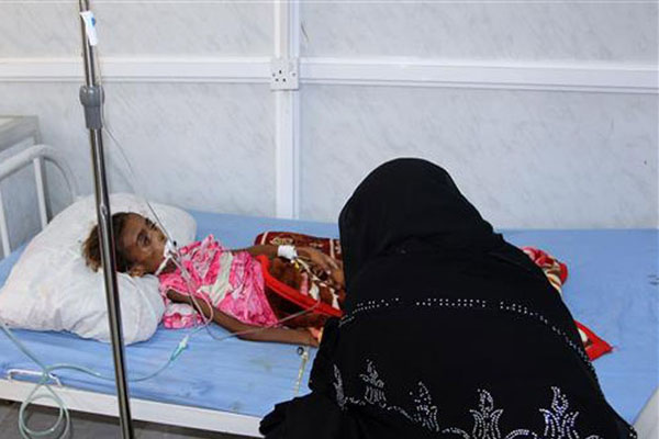 サウジアラビアの攻撃により、イエメンの子供の間で伝染病が拡大