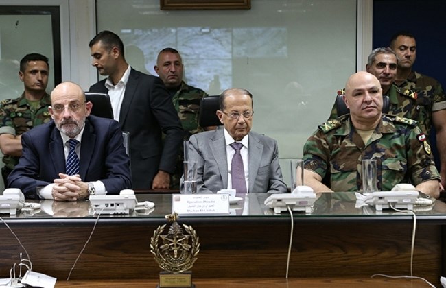 Lebanese army targets terrorists on Syrian Border, President Aoun oversees operation