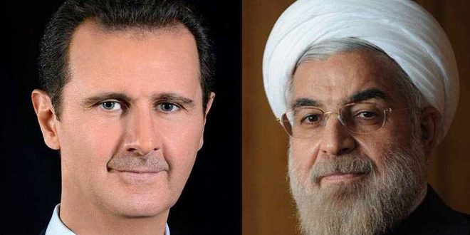 Le président al-Assad félicite Rohani pour sa réélection et affirme la poursuite de la coopération entre les deux pays