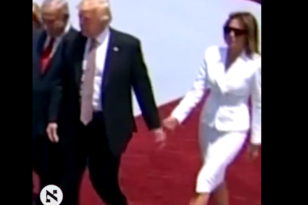 ميلانيا تحرج "ترامب" اثناء زيارته الى إسرائيل +(فيديو)