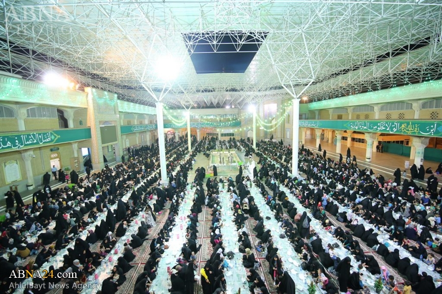 تقرير مصور/ تفطير الصائمين في شهر رمضان المبارك داخل حرم السيدة المعصومة (ع)