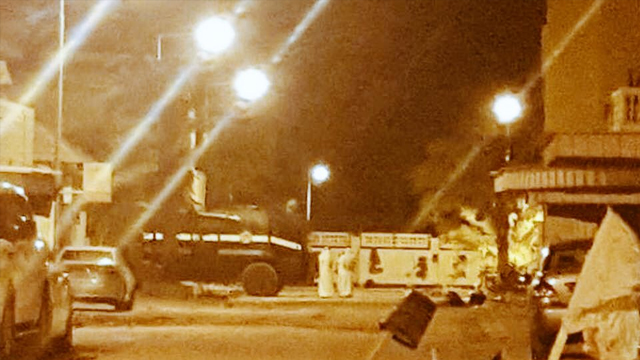 النظام ينشر قوات عسكرية ويحول بلدة الدراز الى ثكنة عسكرية ويحظر التجوال في حي آية الله قاسم+(صورة)
