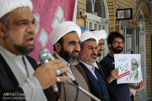 イランで学ぶ外国人神学生らが“シェイク　イーサー・カーシム師を支持する抗議集会”