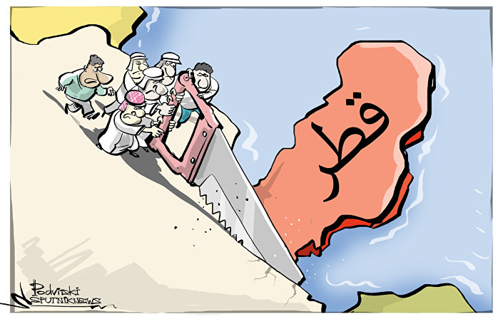 كاريكاتير/ دول عربية تقطع علاقاتها مع قطر بتهمة الارهاب