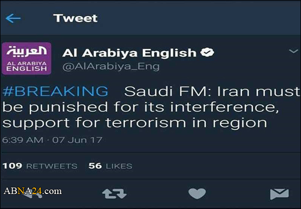 تغريدة عجيبة لوزير الخارجية السعودي قبل هجمات طهران الارهابية!