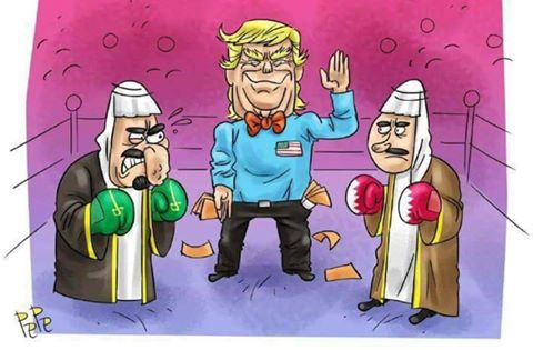 كاريكاتير/ قرون الأبقار العربية على بعضها، وما في ضروعها لأمريكا