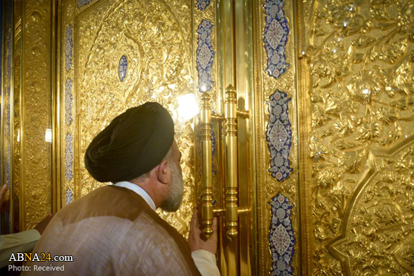 إزاحة الستار عن باب مرقد الامامين العسكريين(ع) ومدخل سرداب صاحب العصر والزمان (عج) + (صور)