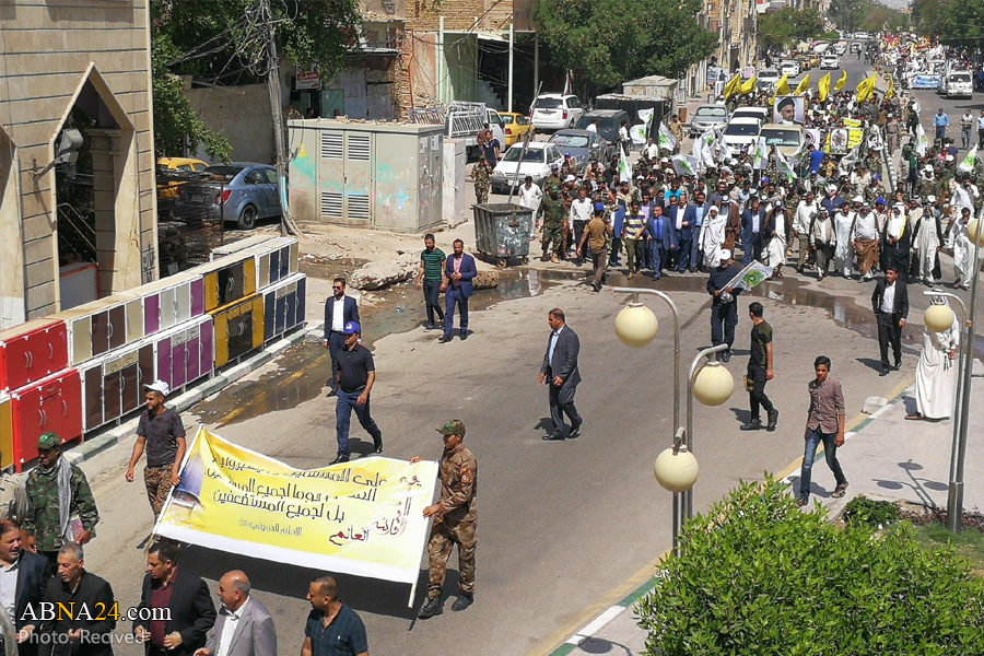 تقرير مصور/ مجاهدو وقادة الحشد الشعبي في إحياء يوم القدس العالمي بالعراق