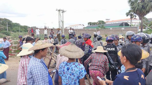 လက္ပံေတာင္းေဒသခံမ်ားႏွင့္ လုံျခဳံေရးရဲတပ္ဖြဲ႔ ထိပ္တိုက္ေတြ႔ေန