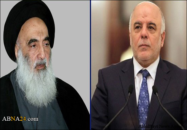 العبادي يشكر المرجع السيستاني على فتواه التي أنقذت العراق