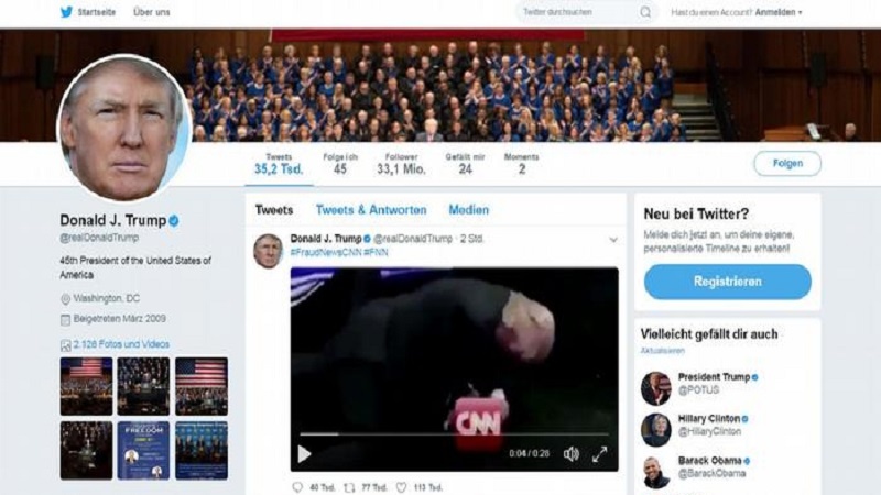 Trump publica vídeo "espancando" a CNN