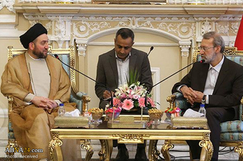 سید عمار حکیم کی ایرانی اسپیکر علی لاریجانی سے ملاقات