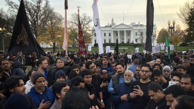 “Musulmanes Estadounidenses Protestan en Washington Contra el Régimen de Arabia Saudí y el Wahabismo” 